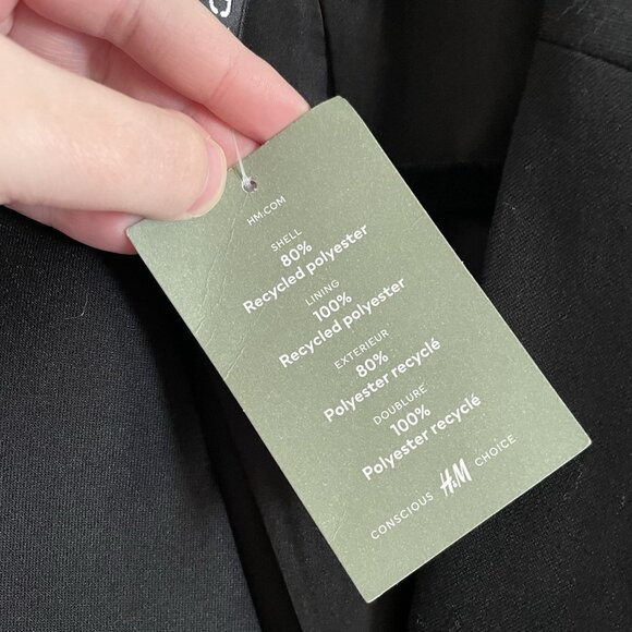 H&M Divided Women S Black Twill Career Oversized Single Breasted Blazer NWT - Picture 8 of 11